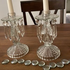 Crystal  candlesticks . Vintage